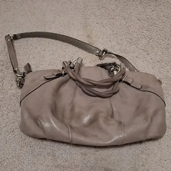 Coach Silver Sophia Madison Grey Shoulder Bag Purse J1293-F22563 - Picture 7 of 7